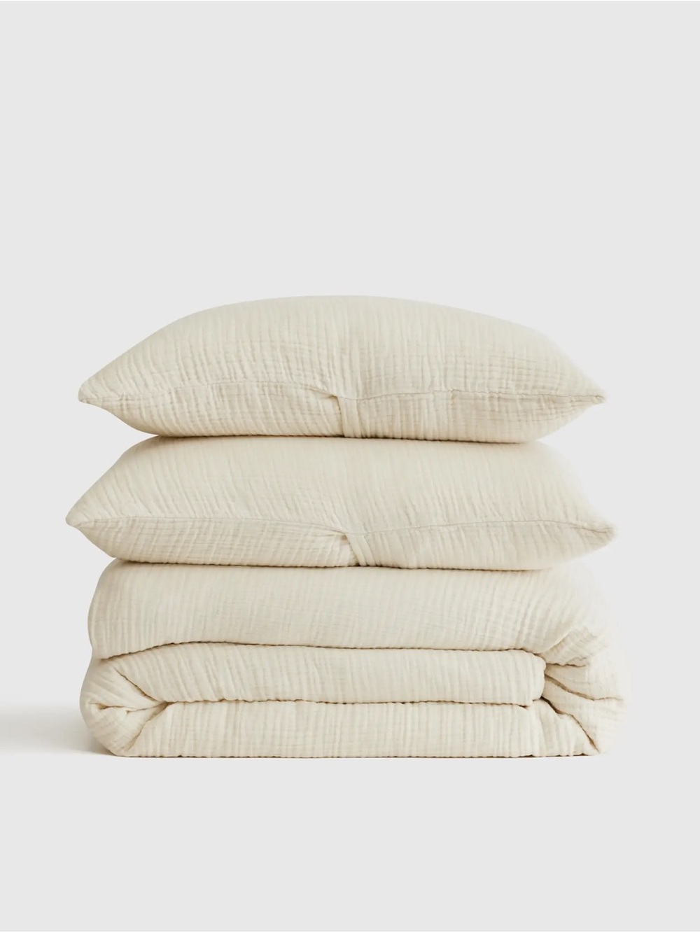 Quince Organic Cotton Gauze Duvet Cover Set Undyed Full Queen NWT